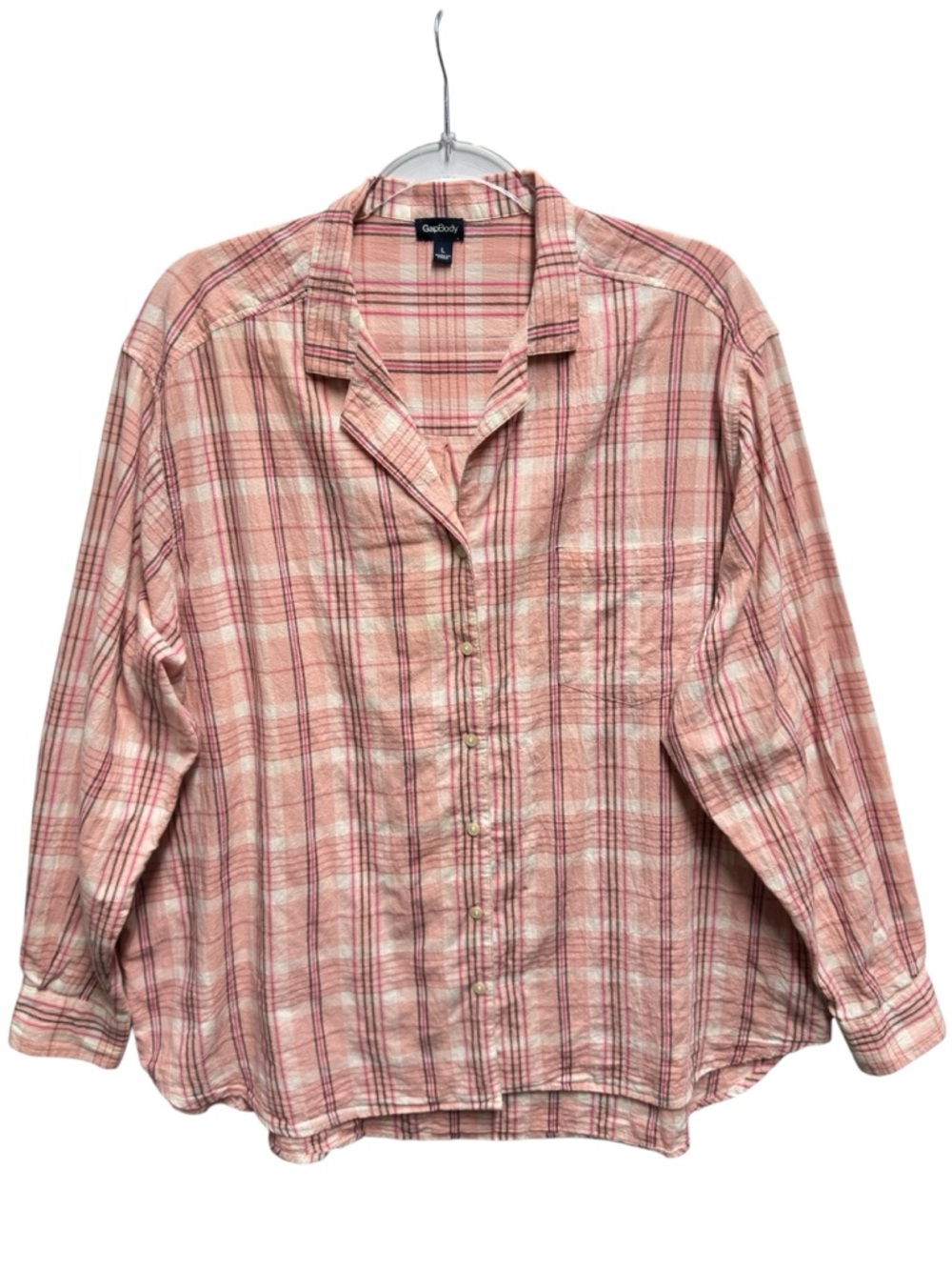 Pure Cotton Knit Boyfriend Fit Woven Twill Chambray Plaid Shacket Shirt